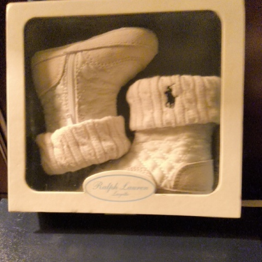 Ralph Lauren Kids Cream Booties